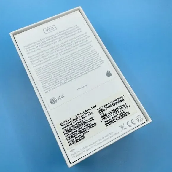 Apple iPhone 4 Black 16GB Empty Box with Tray Manuals Stickers Only NO PHONE - Picture 9 of 10